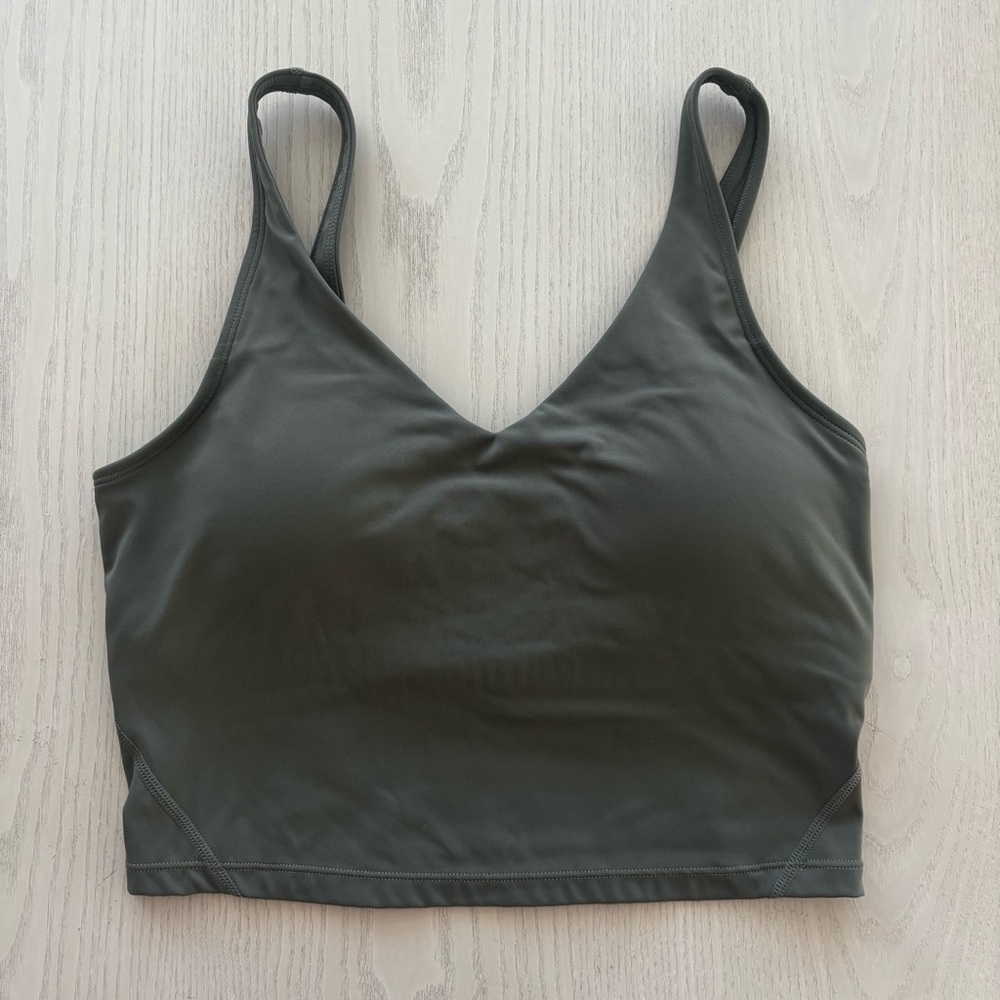 Dark Green V-Neck Crop Top Size Medium